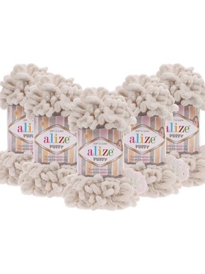 Puffy 5'li Paket (5X100GR) El Örgü Ipi ( 599 Kemik )