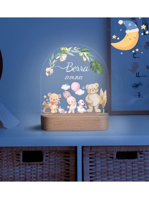 Vera Kids Ahşap Gece Lambası Kız Çocuk Için Çocuk Odası Gece Lambası