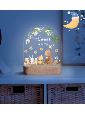 Vera Kids Ahşap Gece Lambası ,Yeni Doğan  Çocuk Odası Gece Lambası