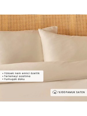 Bella Maison %100 Pamuk Saten Supreme Basic Çift Kişilik Nevresim Seti Beyaz (200X220 Cm)