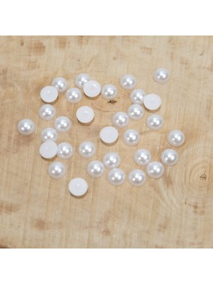 Prestij Boncuk Beyaz Plastik Yarım İnci 10 mm 500 Gram 