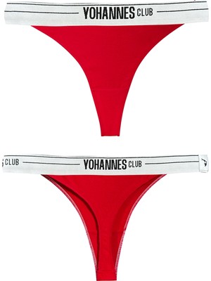 Yohannes Club Yohannesclub, Kadın, Lastik Bantlı Tanga Külot, 5'li, Pudra, Lila, Pembe, Kırmızı, Bordo