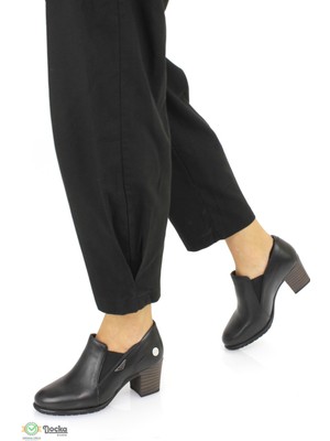 Mammamia Kadın  Deri Ortopedik Kışlık Kalın Topuklu Klasik Ayakkabı M25/KA3125