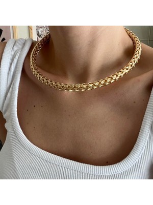 Alice İsstanbul Gold Hasır Choker Kolye