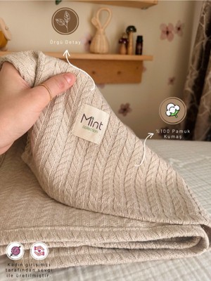 Nidage Açık Kahve Örgü Pike Bebek Battaniyesi