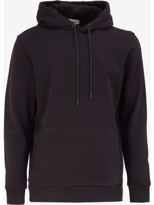 Jeep Kapüşon Yaka Düz Siyah Erkek Sweatshırt C4WM-SWT4254