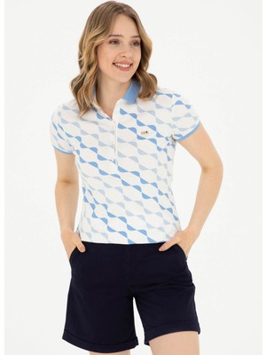 U.S. Polo Assn. Polo Yaka Koyu Mavi Kadın T-Shirt GUSUR