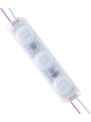 Caddemia Modül LED 12V 3W Soğuk Beyaz + Gün Işığı 2835 93 x 21MM IP65 220-240LM 180 Derece (4434)