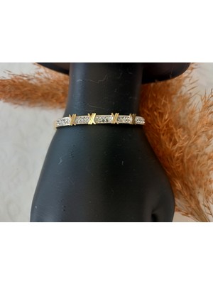 Lilly And Molly Jewelry Xoxo Zirkon Taşlı Çelik Kelepçe