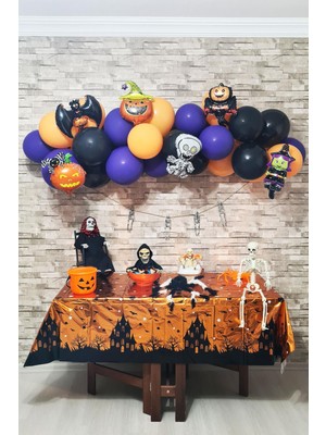 Pekshop Cadılar Bayramı Parti Balon Süsleme Seti Halloween Balon Zinciri 38 Parça