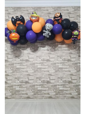 Pekshop Cadılar Bayramı Parti Balon Süsleme Seti Halloween Balon Zinciri 38 Parça