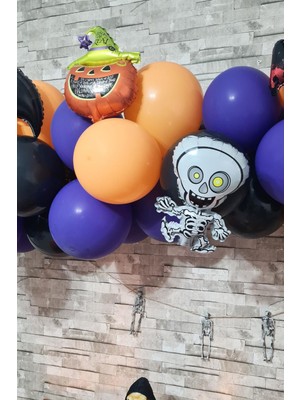 Pekshop Cadılar Bayramı Parti Balon Süsleme Seti Halloween Balon Zinciri 38 Parça