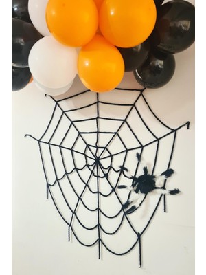 Pekshop Halloween Parti Balon Süsleme Seti Örümcek Ağı ve Örümcekli Cadılar Bayramı Süsleme Seti