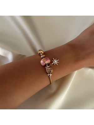 Laria Jewelry Pandora Pembe Yıldız Charm'lı Bileklik