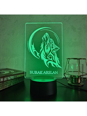 Lerad-Lazer Art Kurt Gece Lambası. 16 Renk + Dokunmatik ve Uzaktan Kumandalı Işık. Hediye Olarak Mükemmeldir.