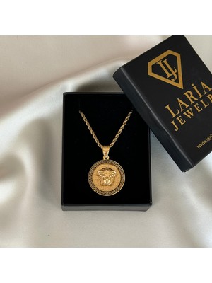 Laria Jewelry Kabartmalı Medusa Kolye