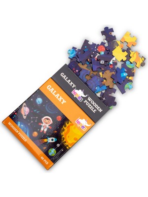 Hopiers Montessori Galaxy Ahşap 40 Parça Puzzle Seti/ 1+ Yaş/ Eğitici, Öğretici ve Güvenli Çocuk Oyuncağı