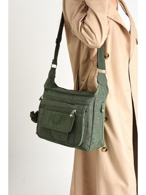 Kadın Omuz Çantası Çapraz Askılı Postacı Çanta Çok Cepli 30*23 cm Büyük Boy Klinkır Kumaş