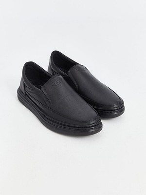 Yeni Siyah Deri Görünümlü Erkek Klasik Ayakkabı