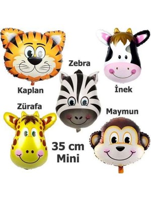 Best Parti Safari Sevimli Hayvanlar Folyo Balon Seti (35 Cm) 6 Adet