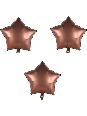 Best Parti Yıldız Folyo Balon 3 Adet Kahverengi