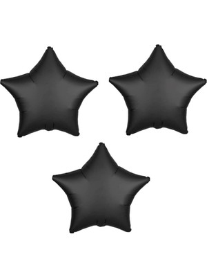 Best Parti Yıldız Folyo Balon 3 Adet Siyah