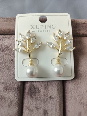 Lilly And Molly Jewelry Yaprak Incili Çelik Küpe
