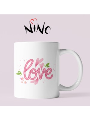 Nino Store Love Aşk Kalp Temalı Hediyelik Baskılı Kupa Bardak