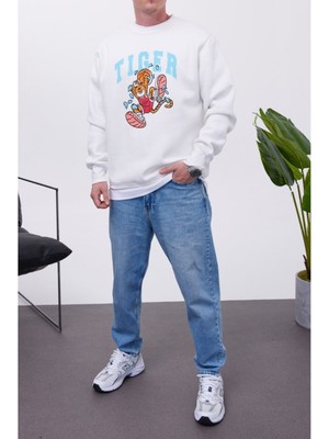 Nomarc Tiger Beyaz Sweatshirt