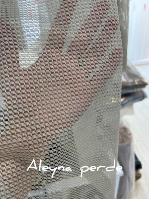 Aleyna Home Taç Vizon Renk File Tül Perde Sık Pile