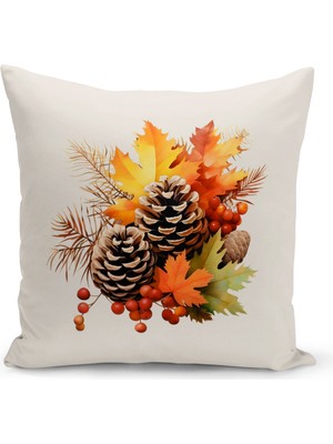 Bertille Home Sonbahar Serisi Çift Tarafı Dijital Baskılı Kırlent Kılıfı (Halloween Autumn Cushion Cover)