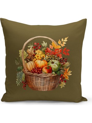 Bertille Home Sonbahar Serisi Çift Tarafı Dijital Baskılı Kırlent Kılıfı (Halloween Autumn Cushion Cover)