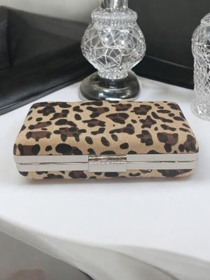 David Rossi Trendy Leopar Desenliclutch Çanta