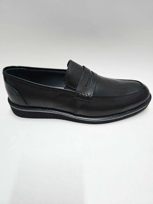 Red Walker Hakiki Deri Siyah Bağcıksız Eva Taban Loafer Erkek Ayakkabı C-811069RW