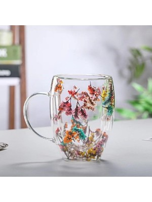 Kaufhier Orjinal Kurutulmuş Çiçekli Kupa Bardak