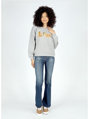 Lee Cooper O Yaka Baskılı Taş Kadın Sweatshırt 251 Lcf 241005 Tıla Taş