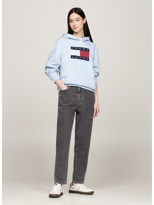 Tommy Jeans Yüksek Bel Dar Paça Tapered Fit Siyah Kadın Denim Pantolon Mom Jean Uh Tpr Bf DG4171