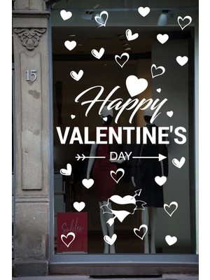 Narnuga Happy Valentine's Day Sevgililer Günü Sticker Kalp, Love, I Love You Cam, Duvar Sticker Etiket Seti