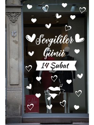 Narnuga Happy valentine's day sevgililer günü sticker kalp, love, ı love you cam, duvar sticker etiket seti