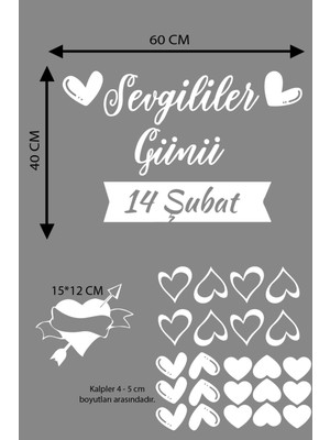 Narnuga Happy valentine's day sevgililer günü sticker kalp, love, ı love you cam, duvar sticker etiket seti