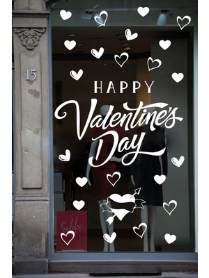 narnuga happy valentine's day sevgililer günü sticker kalp, love, ı love you cam, duvar sticker etiket seti