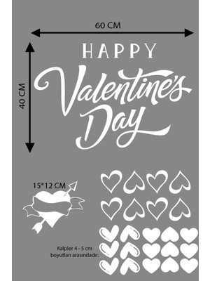 narnuga happy valentine's day sevgililer günü sticker kalp, love, ı love you cam, duvar sticker etiket seti