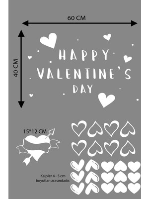 narnuga happy valentine's day sevgililer günü sticker kalp, love, ı love you cam, duvar sticker etiket seti