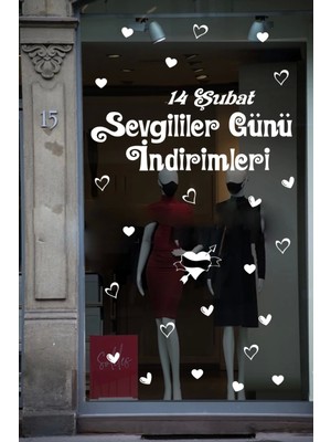 Narnuga Happy Valentine's Day Sevgililer Günü Sticker Kalp, Love, I Love You Cam, Duvar Sticker Etiket Seti