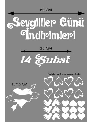 Narnuga Happy Valentine's Day Sevgililer Günü Sticker Kalp, Love, I Love You Cam, Duvar Sticker Etiket Seti