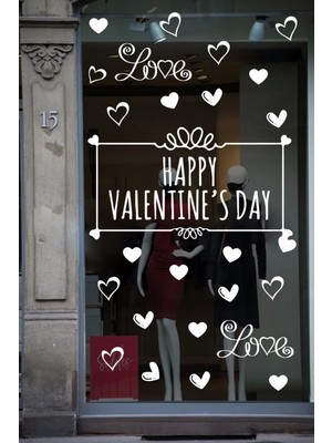 narnuga happy valentine's day sevgililer günü sticker kalp, love, ı love you cam, duvar sticker etiket seti