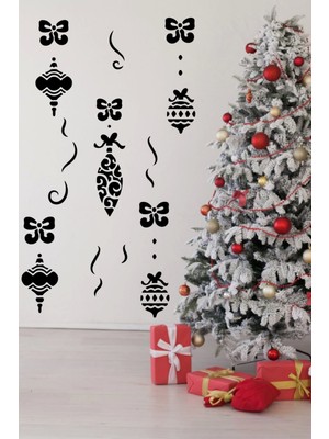 narnuga yılbaşı happy new year sticker çıkartma süsü yeni yıl süsü parti cam süsü noel ağacı kar tanesi