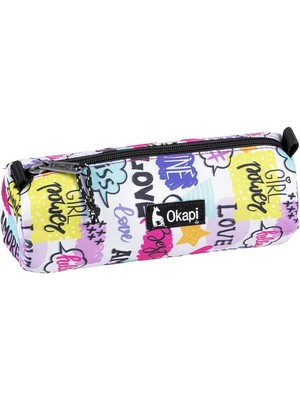 Okapi Tek Bölmeli Silindir Kalemlik Kalem Kutusu Çantası