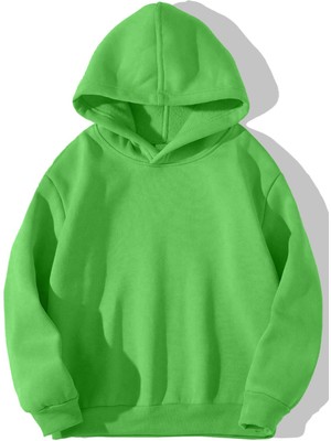 BRZ Collection Çocuk Basic Hoodie Neon Yeşil