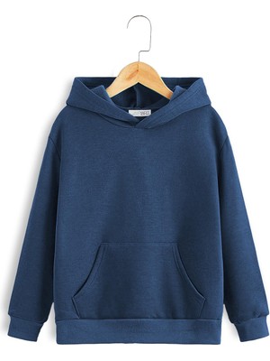 BRZ Kids Çocuk Basic Hoodie Petrol